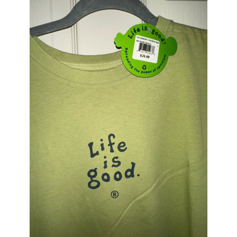 NWT Men's Life is Good Staked Logo T-shirt Size Large